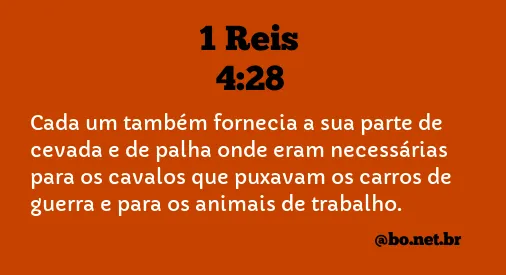 1 Reis 4:28 NTLH