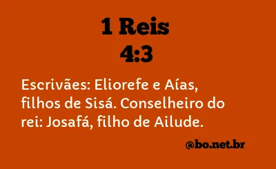 1 Reis 4:3 NTLH