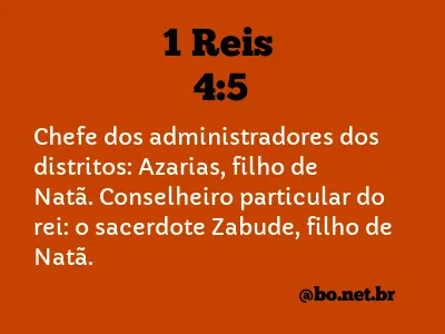 1 Reis 4:5 NTLH