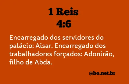 1 Reis 4:6 NTLH