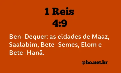 1 Reis 4:9 NTLH