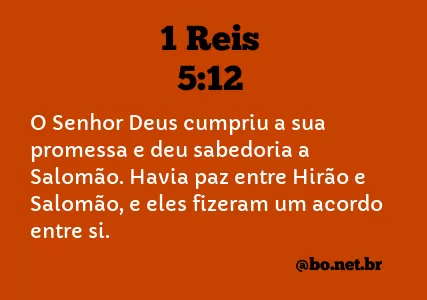 1 Reis 5:12 NTLH