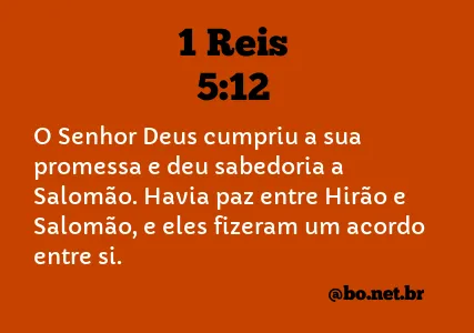 1 Reis 5:12 NTLH