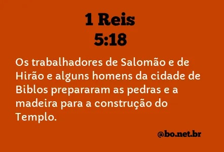 1 Reis 5:18 NTLH