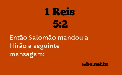 1 Reis 5:2 NTLH