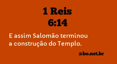 1 Reis 6:14 NTLH