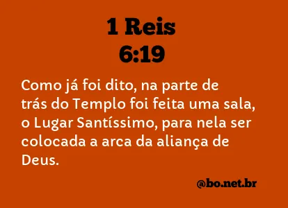 1 Reis 6:19 NTLH