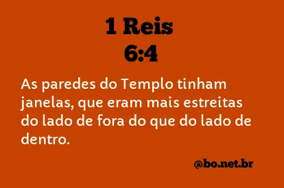 1 Reis 6:4 NTLH