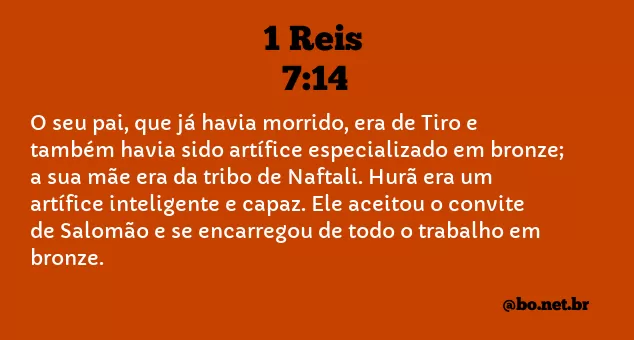 1 Reis 7:14 NTLH