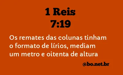 1 Reis 7:19 NTLH