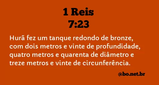 1 Reis 7:23 NTLH