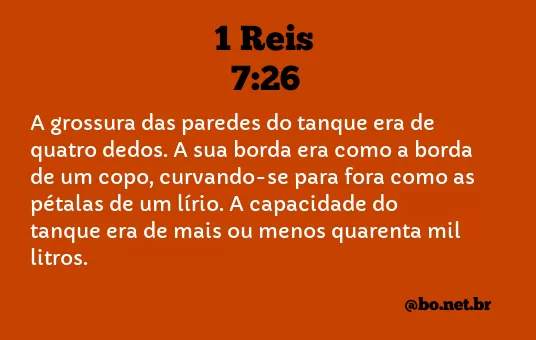 1 Reis 7:26 NTLH