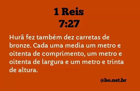 1 Reis 7:27 NTLH
