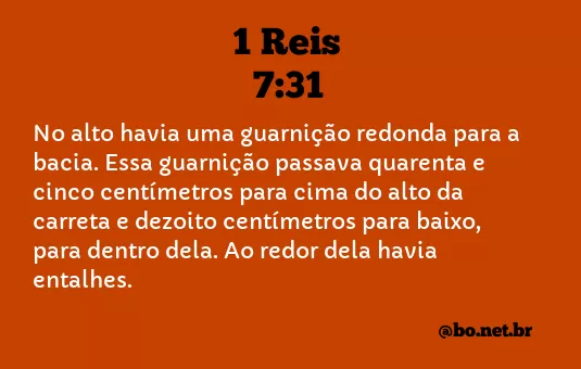 1 Reis 7:31 NTLH