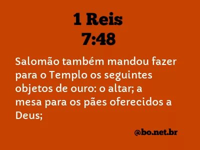 1 Reis 7:48 NTLH