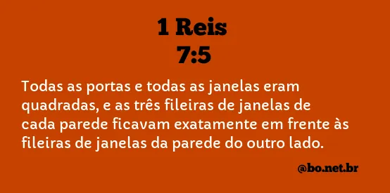 1 Reis 7:5 NTLH