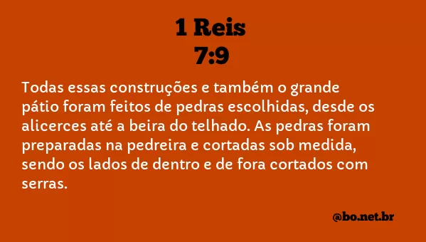 1 Reis 7:9 NTLH