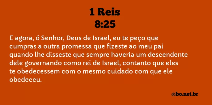 1 Reis 8:25 NTLH