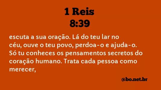 1 Reis 8:39 NTLH