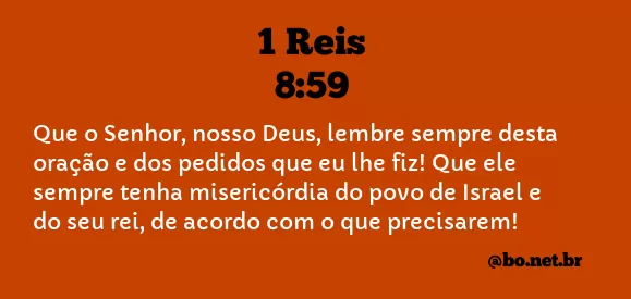 1 Reis 8:59 NTLH