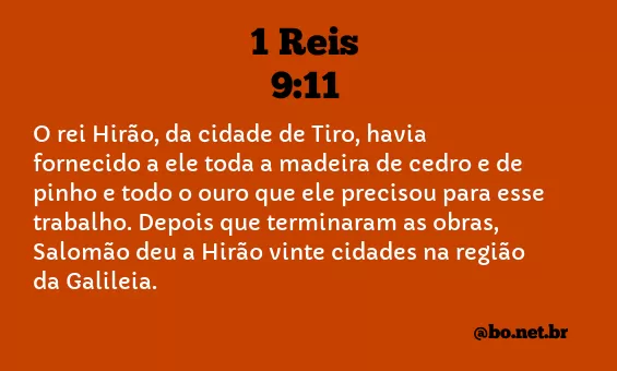 1 Reis 9:11 NTLH