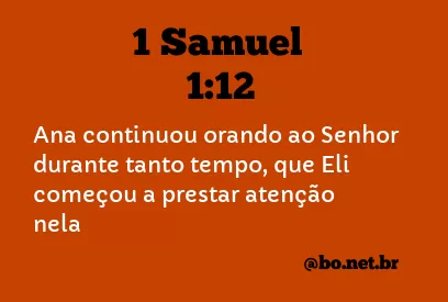 1 Samuel 1:12 NTLH