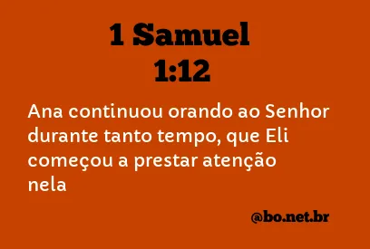 1 Samuel 1:12 NTLH