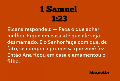 1 Samuel 1:23 NTLH