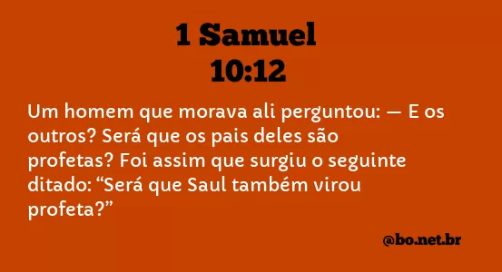 1 Samuel 10:12 NTLH