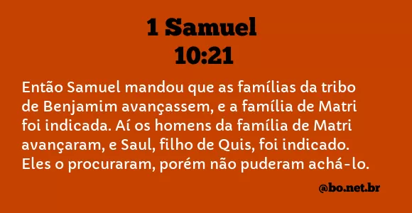 1 Samuel 10:21 NTLH