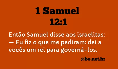 1 Samuel 12:1 NTLH