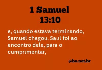 1 Samuel 13:10 NTLH