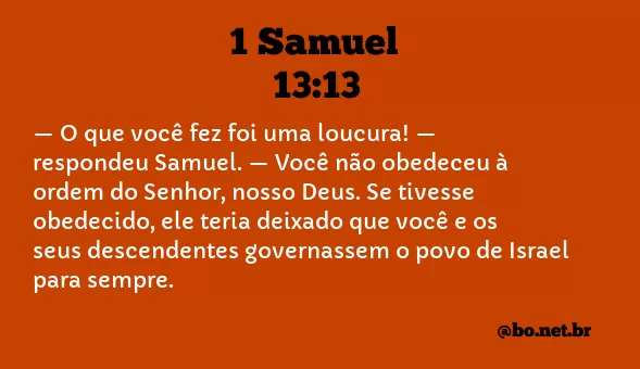 1 Samuel 13:13 NTLH
