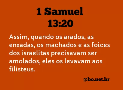 1 Samuel 13:20 NTLH