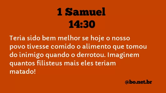 1 Samuel 14:30 NTLH