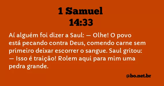 1 Samuel 14:33 NTLH