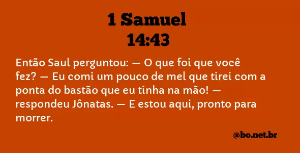 1 Samuel 14:43 NTLH