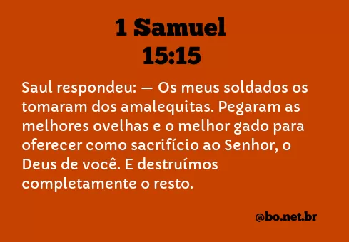 1 Samuel 15:15 NTLH