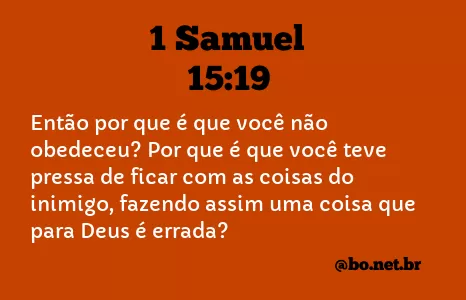 1 Samuel 15:19 NTLH