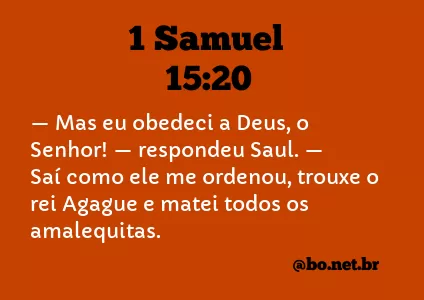 1 Samuel 15:20 NTLH