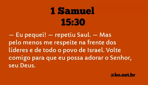 1 Samuel 15:30 NTLH