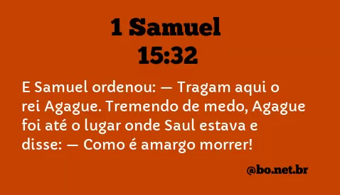 1 Samuel 15:32 NTLH