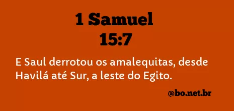 1 Samuel 15:7 NTLH
