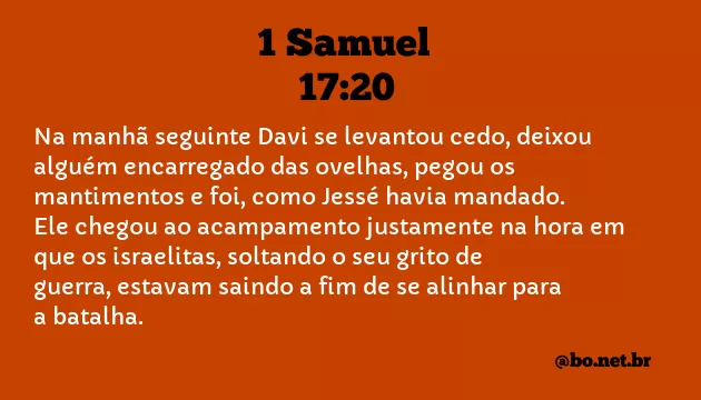 1 Samuel 17:20 NTLH