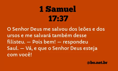 1 Samuel 17:37 NTLH