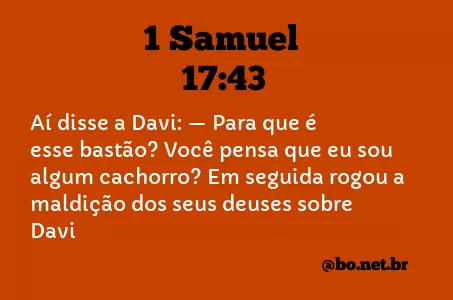 1 Samuel 17:43 NTLH