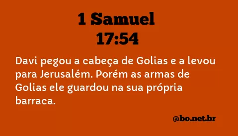 1 Samuel 17:54 NTLH