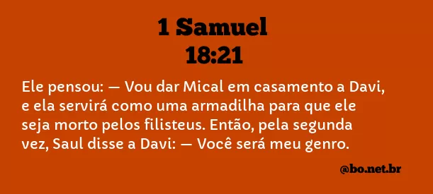 1 Samuel 18:21 NTLH