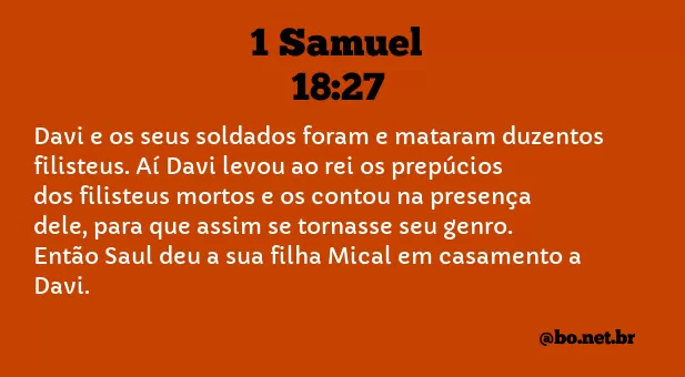1 Samuel 18:27 NTLH
