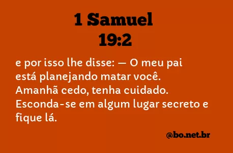 1 Samuel 19:2 NTLH